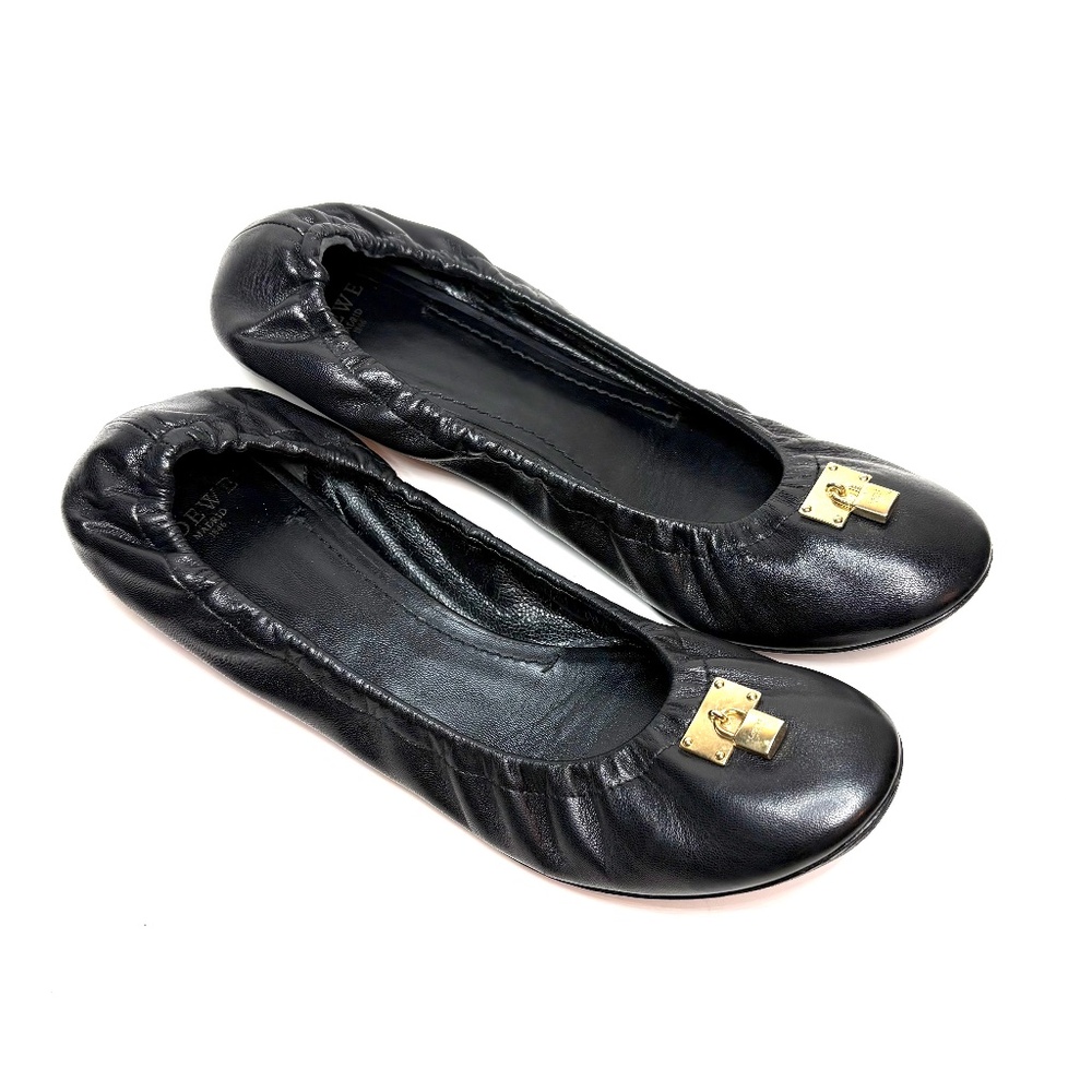 LOEWE Black Leather ballet Flats | 39